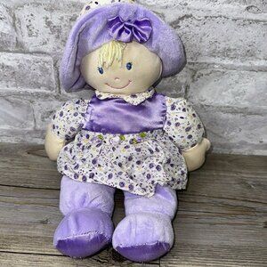 Kids Preferred Baby Doll Purple Floral Dress Hat Blonde 2015 Soft Plush # 3649